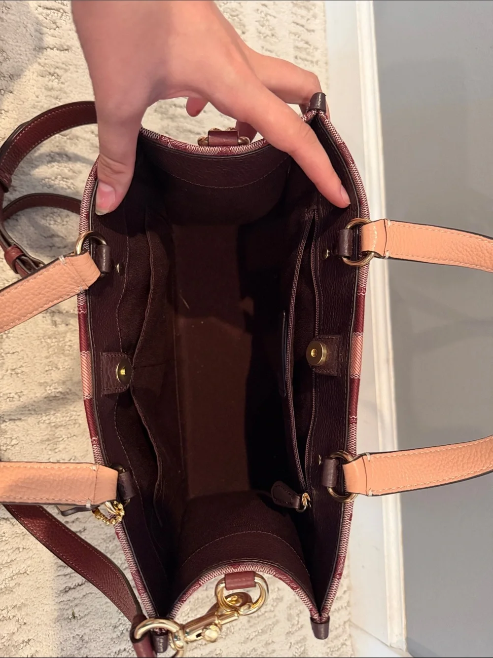 Coach pink burgundy